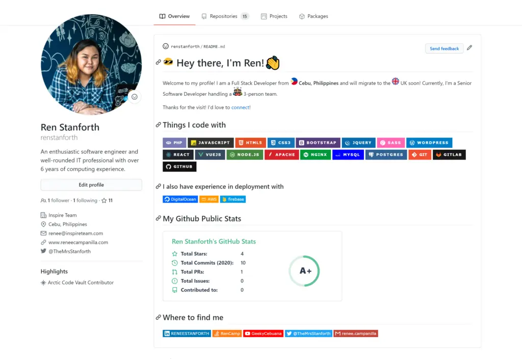 Ren Stanforth Github Profile