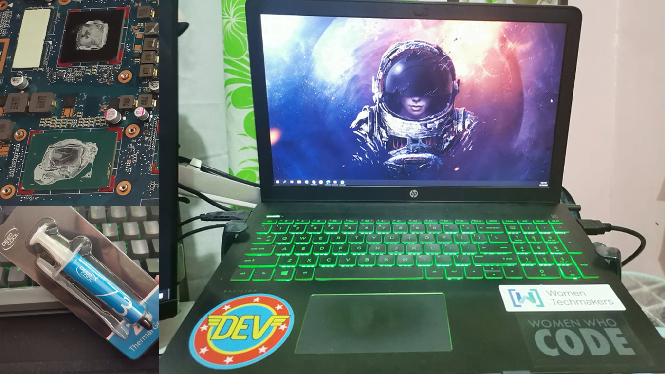 Taking good care of Clover, my gaming laptop