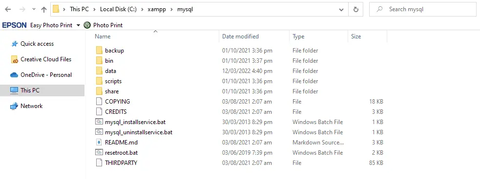 GIF of renaming folder