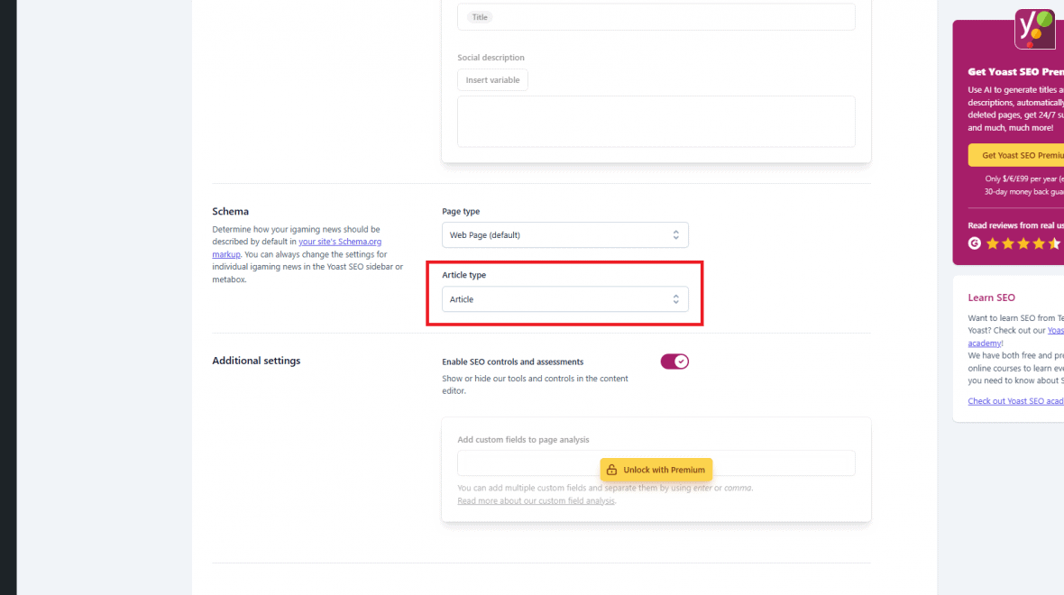 Add Article Schema to Custom Post Types in WP for Yoast SEO