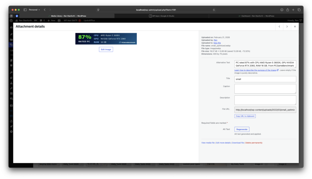 Screenshot of an image wherein Alternate Text is generated by AI