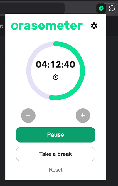 Main window of extension
